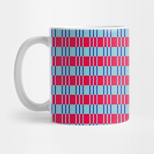 Striped basket pattern red and blue country style Mug